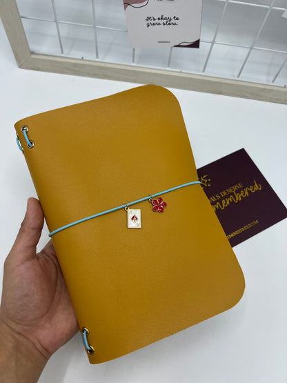 Golden Mustard | A5 Trifold Leather Refillable Journal