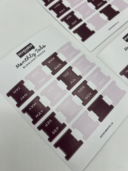 Personalized A5 Monthly Tab Stickers