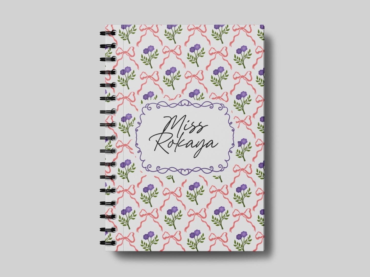 Lavender Bows + Name - Teacher Planner