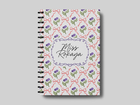 Lavender Bows + Name - Teacher Planner