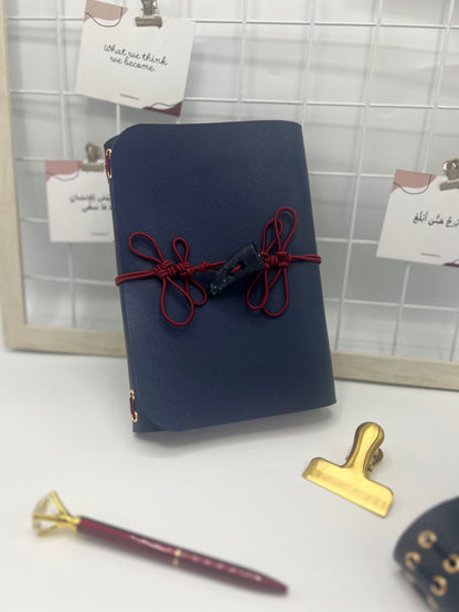 Midnight Navy | A5 Trifold Leather Refillable Journal
