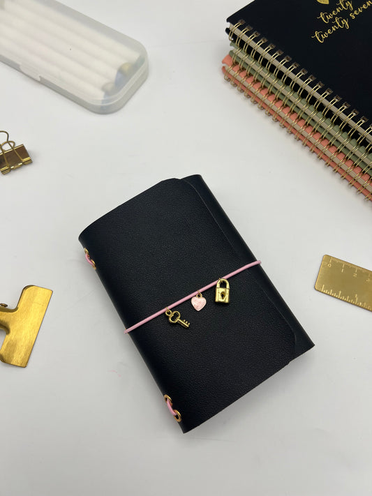 Midnight Noir | A6 Trifold Leather Refillable Journal