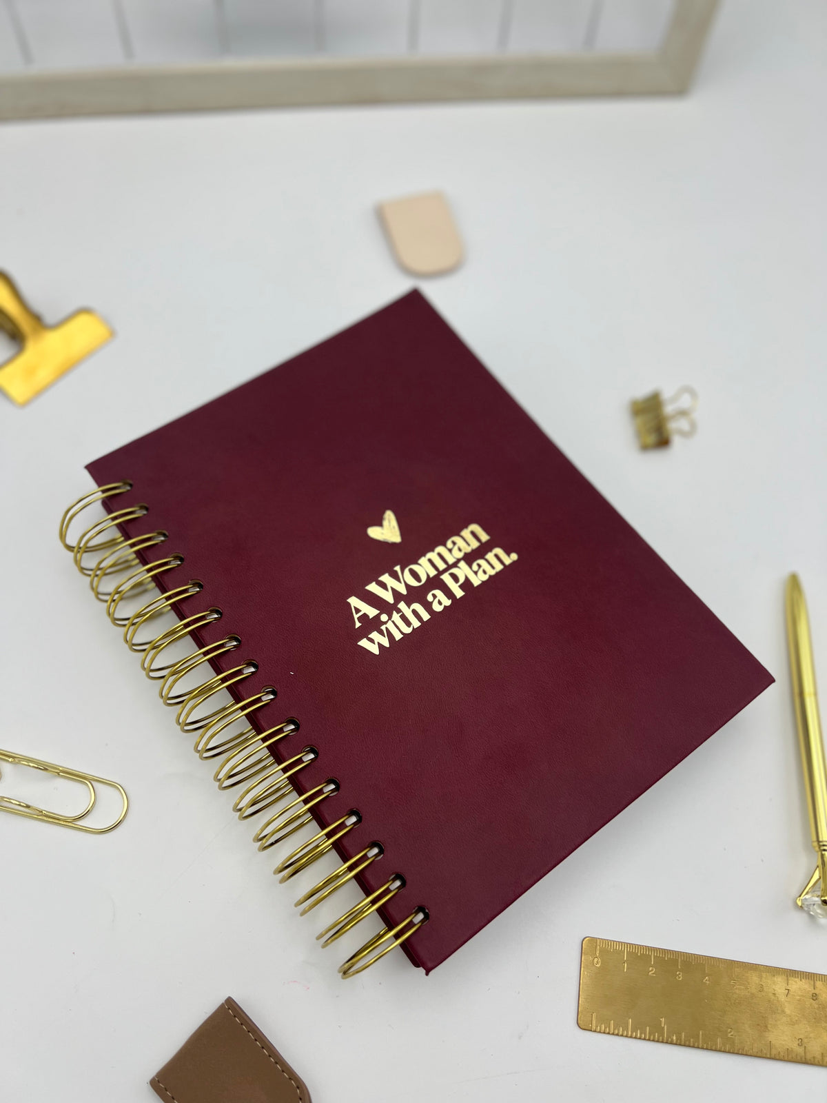 Any Quote + Name Leather Weekly Planner | Agenda
