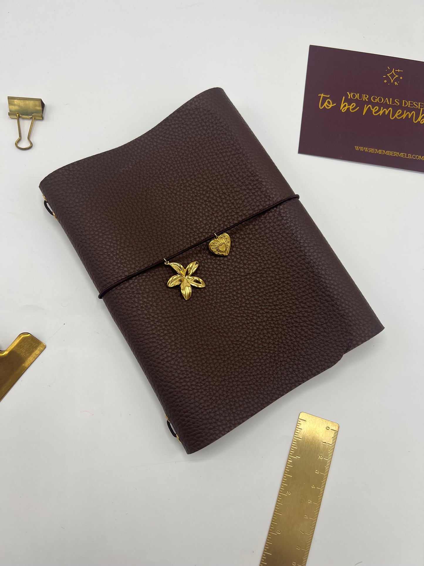 Coffee Pebble  | A5 Trifold Leather Refillable Journal