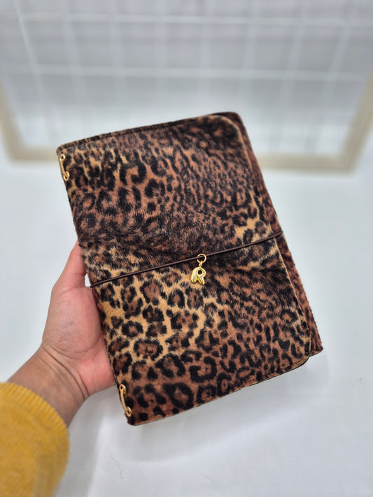 Golden Leopard Fur | A5 Trifold Refillable Journal