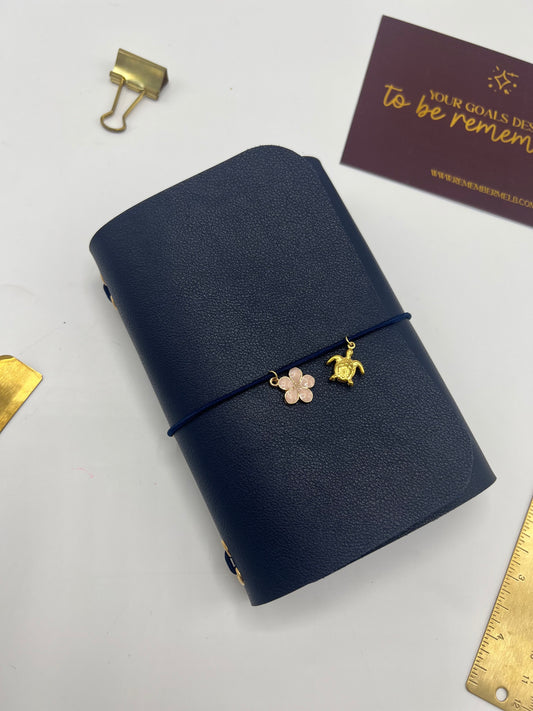 Midnight Navy | A6 Trifold Leather Refillable Journal