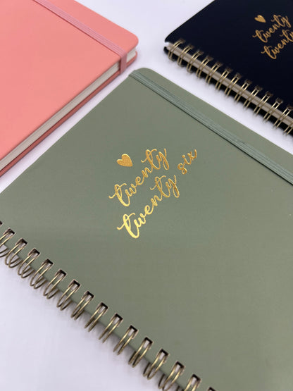 Spiral Vegan Leather Dotted Grid Journal