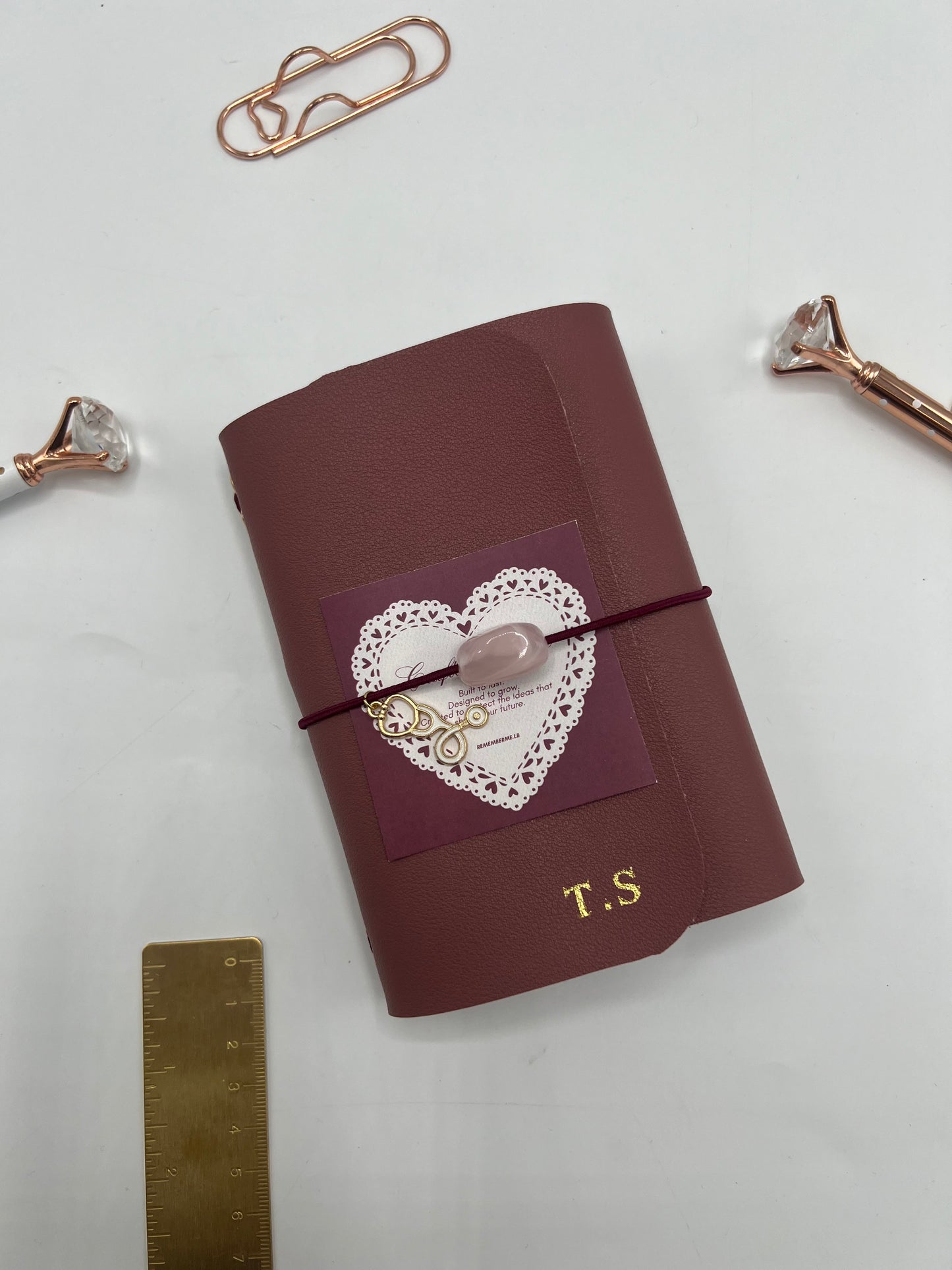 Dusty Rosewood | A6 Trifold Leather Refillable Journal