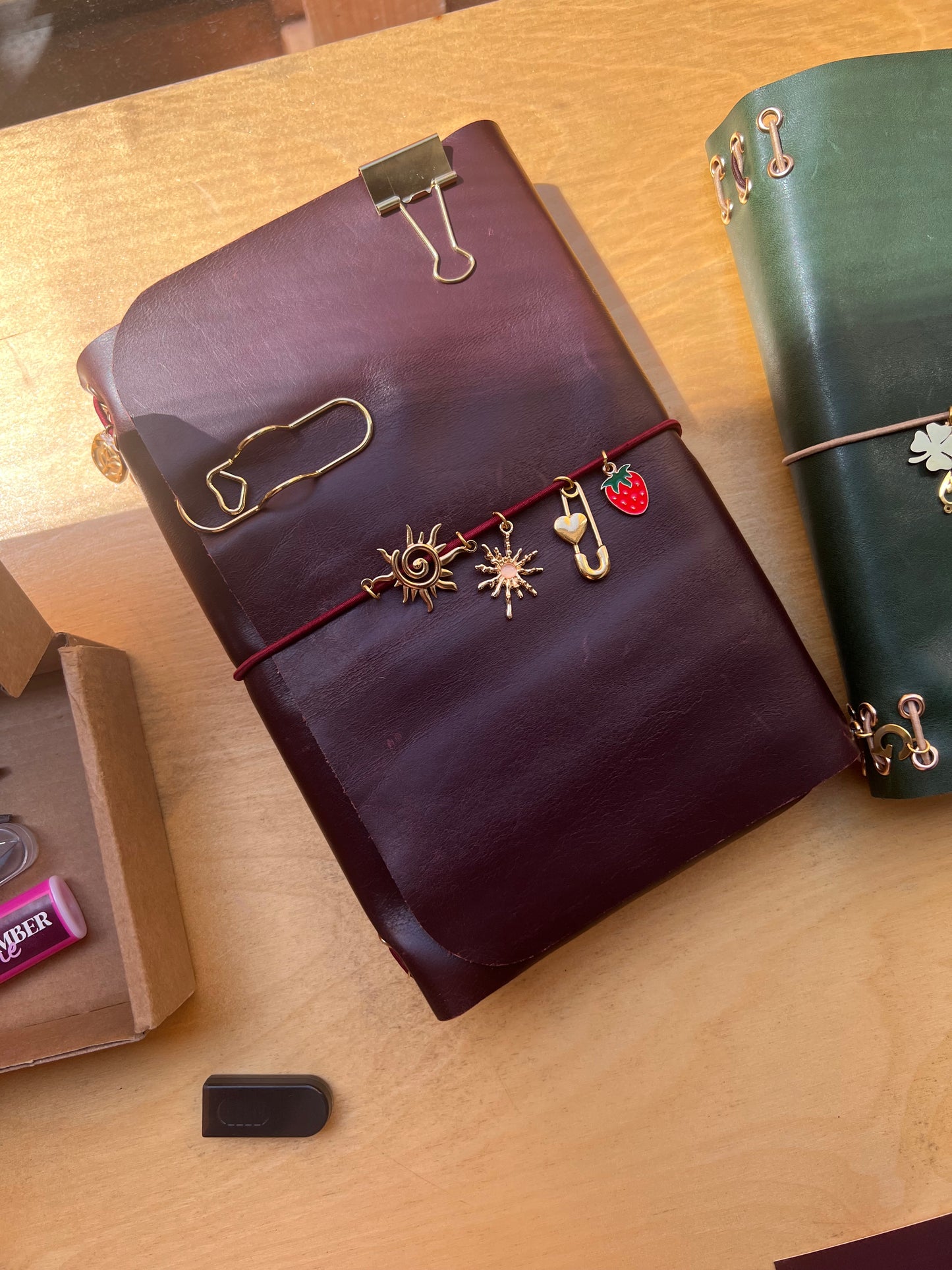 Midnight Plum | Vegetable Tanned  | A5 Trifold Real Leather Journal