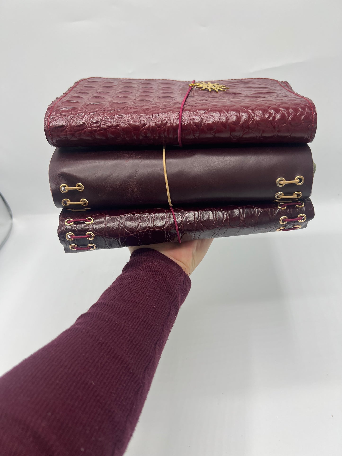 Midnight Plum | Vegetable Tanned  | A5 Trifold Real Leather Journal