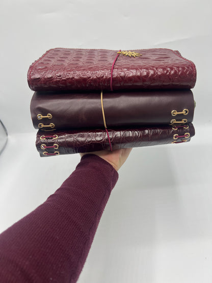 Midnight Plum | Vegetable Tanned  | A5 Trifold Real Leather Journal