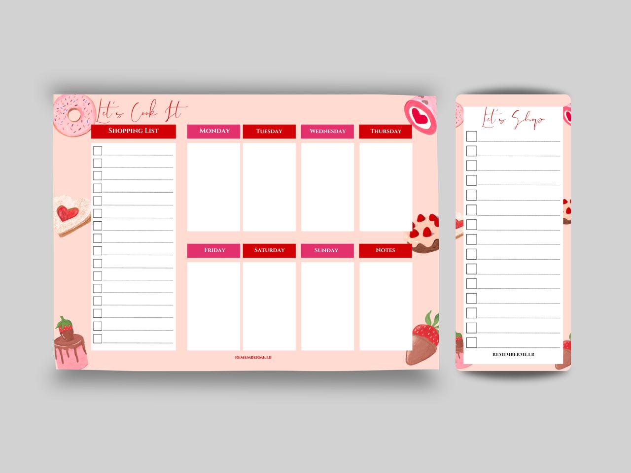 Sweets Meal Organizer & Shopping List