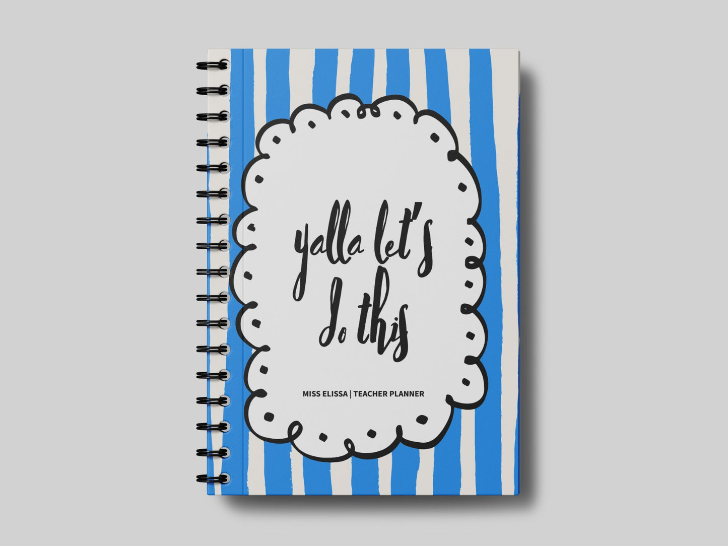 Yalla Let's Do This Blue -Teacher Planner