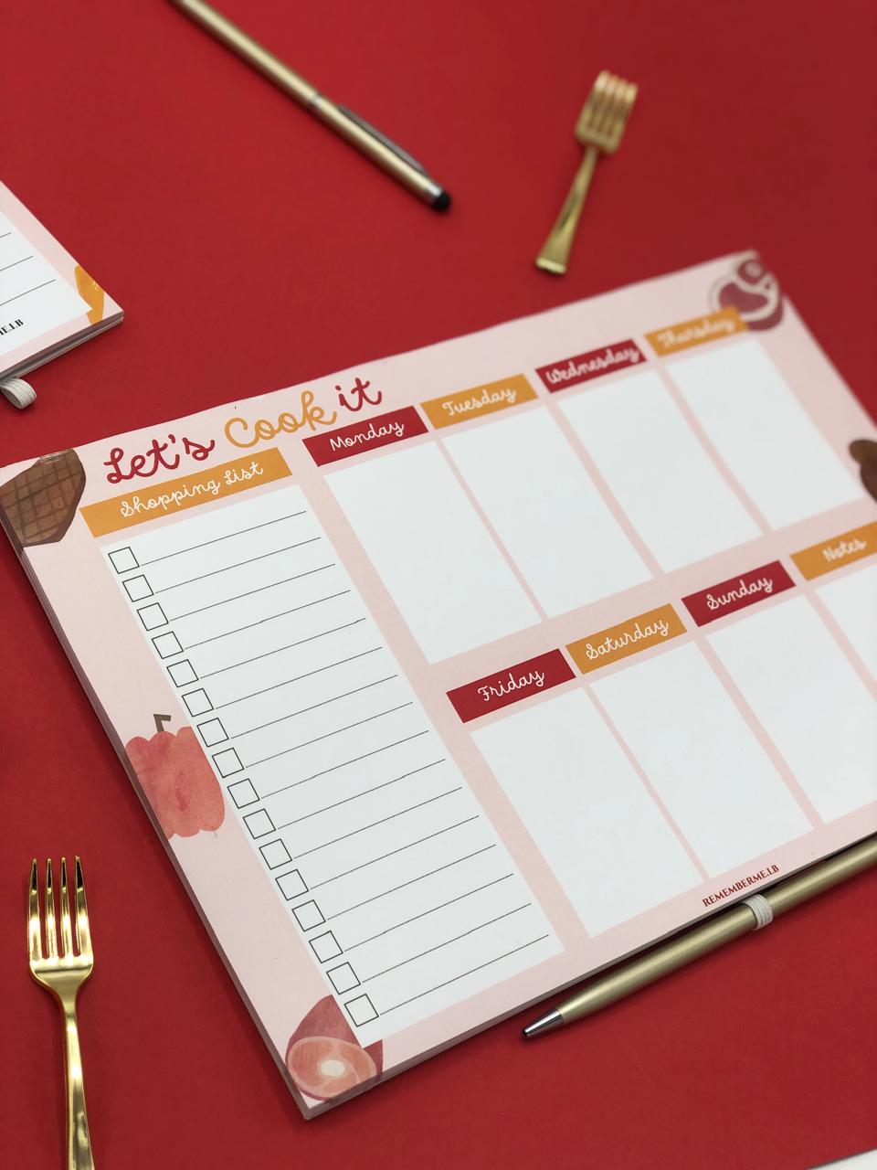 Food Pattern Meal Organizer & Shopping List