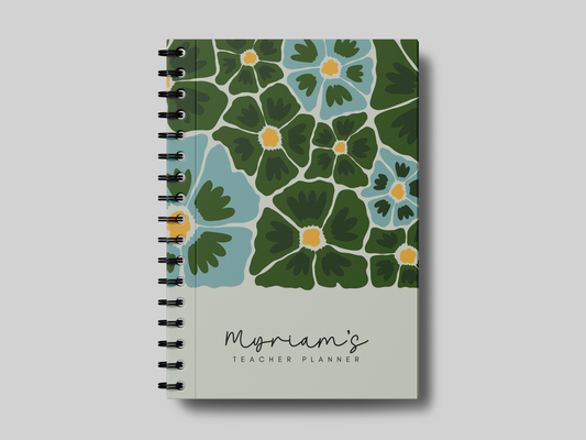 Green Flowery Teacher Planner