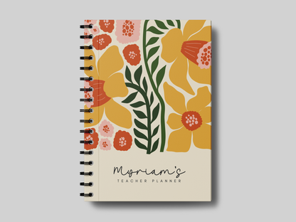 Yellow Flowery Teacher Planner