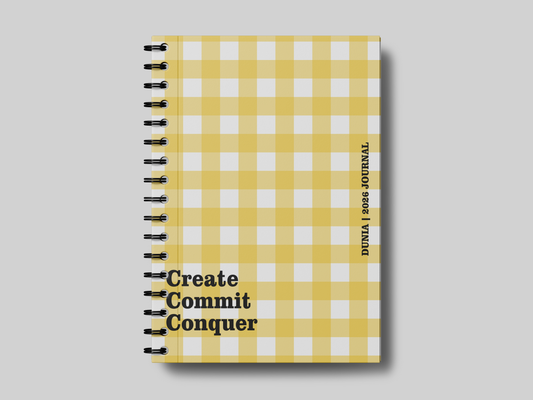 Create. Commit. Conquer Plaid Pattern