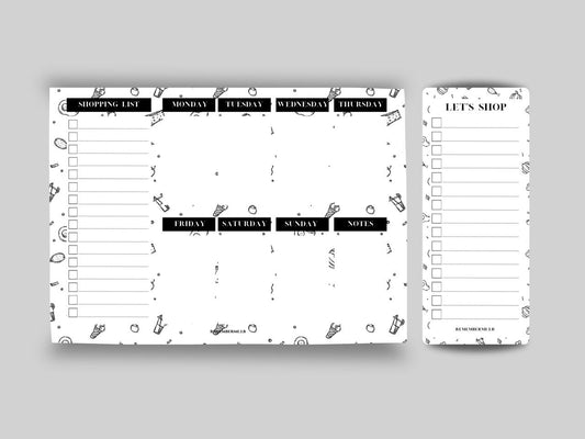 Food Pattern Meal Organizer & Shopping List