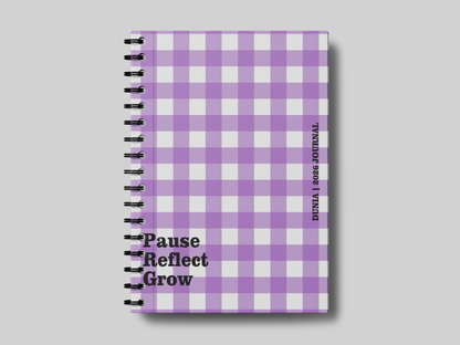 Pause Reflect Grow Plaid Pattern