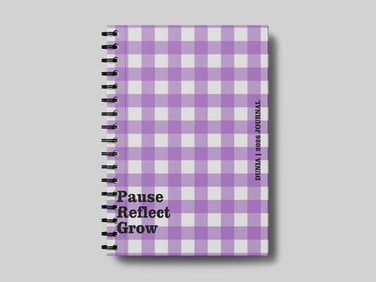 Pause Reflect Grow Plaid Pattern